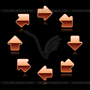 Copper arrow symbol web 2.0 buttons - vector clipart