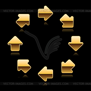 Золотая стрелка Web 2.0 кнопки - клипарт в векторе