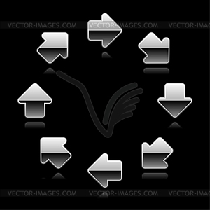 Silver arrow sign web 2.0 icons - vector clipart