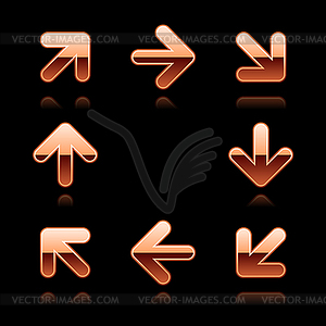 Copper arrow symbol web 2.0 buttons - vector image