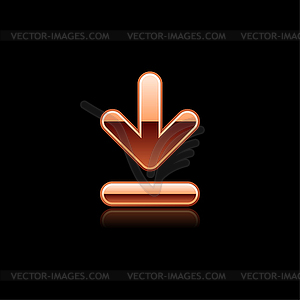 Copper web 2.0 button with download sign - vector EPS clipart