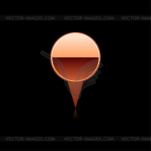 Copper mapping pin - vector clipart