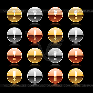 Color round attention icons - vector clipart