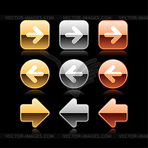 Arrow glossy colored web button icons - vector image