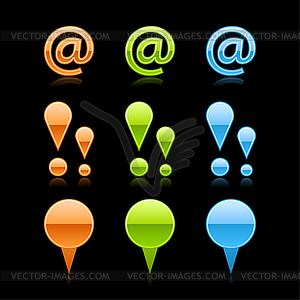 Colored glossy web 2.0 buttons - vector image