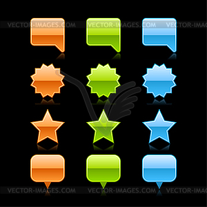 Colored glossy web 2.0 buttons - vector clip art