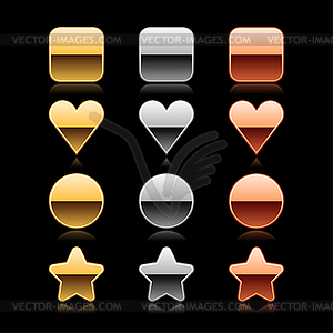 Metal web button set icon - vector clip art