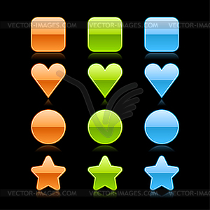 Glossy colored web button set icon - vector clipart / vector image