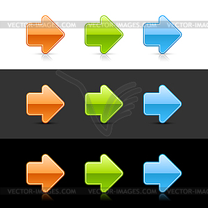 Glossy colored arrow web 2.0 buttons - next - vector image