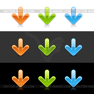 Глянцевые цветные стрелки Web 2.0 кнопки - скачать - изображение в векторном формате