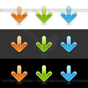 Glossy colored arrow web 2.0 buttons - download - vector clip art