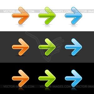 Glossy colored arrow web 2.0 buttons - next - vector image