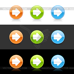 Глянцевые цветные стрелки Web 2.0 кнопки - Следующая - рисунок в векторном формате