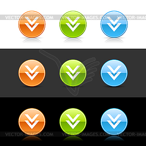 Glossy colored arrow web 2.0 buttons - download - vector clipart