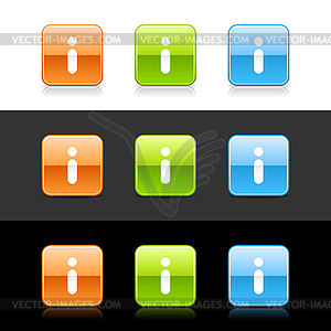 Глянцевый цветной Web 2.0 кнопки с символом информация - клипарт в векторном виде