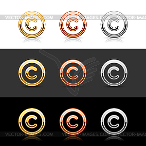 Copyright Web 2.0 кнопки - векторная графика