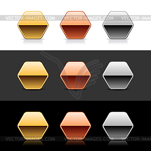 Hexagon web 2.0 buttons - vector clipart