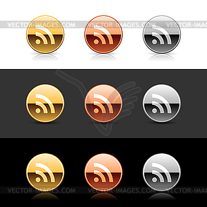 Web 2.0 кнопки со знаком RSS - векторизованное изображение