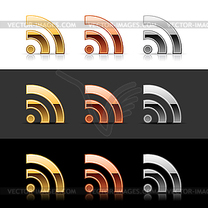 RSS web 2.0 buttons - vector clip art