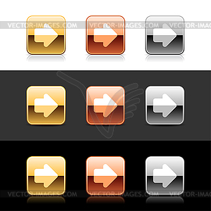 Значок стрелки, Web 2.0 кнопки - Следующая - стоковое векторное изображение