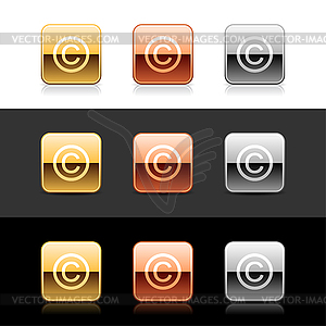 Copyright web 2.0 buttons - vector clipart / vector image