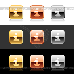 Web 2.0 кнопки с информацией знак - иллюстрация в векторном формате