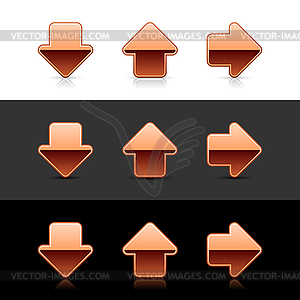 Copper arrow button web 2.0 icons - color vector clipart