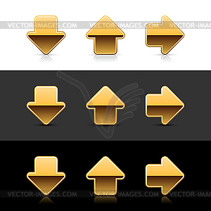 Золотая стрела знак Web 2.0 иконки - векторная графика