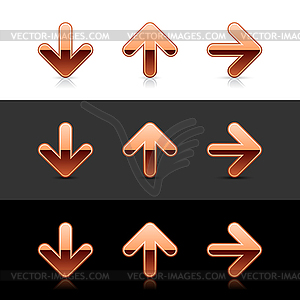 Copper arrow button web 2.0 icons - vector clipart