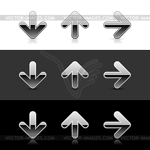 Silver arrow icon web 2.0 buttons - vector clipart