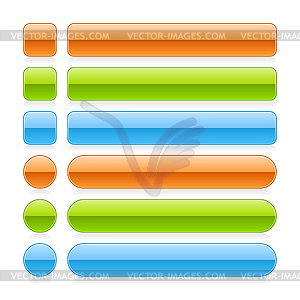 Глянцевый цветной пустой веб 2.0 долго кнопки - изображение векторного клипарта