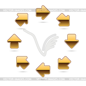 Gold circle of arrows - vector clipart