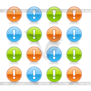 Color round attention icons - vector clip art