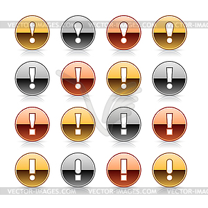 Color round attention icons - vector clip art