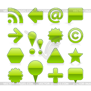 Green glossy web buttons - vector clip art