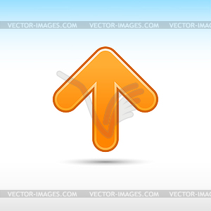 Orange arrow icon web 2.0 button - vector EPS clipart