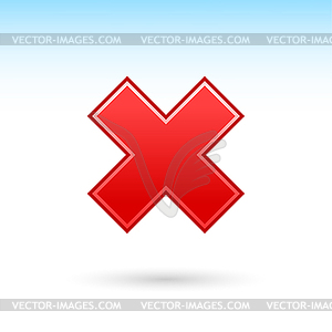 Red reject icon - vector clip art