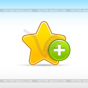 Желтые звезды любимых веб 2.0 значок - векторный клипарт