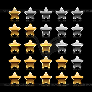 Gold stars rating web 2.0 buttons - vector clipart