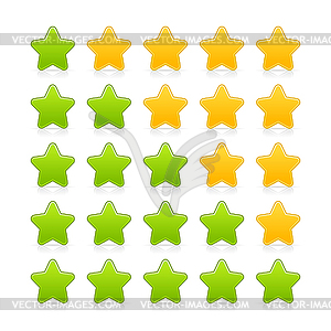 Пять звезд рейтинга Web 2.0 кнопки - векторный клипарт / векторное изображение