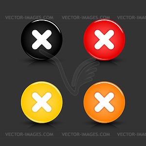 Цветные кнопки Web 2.0 со знаком Удалить - векторный эскиз