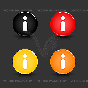 Colored web 2.0 buttons with information symbol - vector clipart