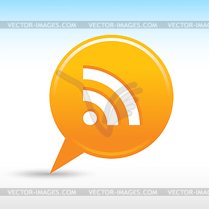 Satin web 2.0 button RSS sign icon - vector image