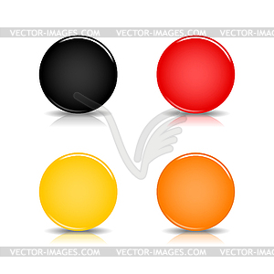 Colored blank round glossy web buttons - vector EPS clipart