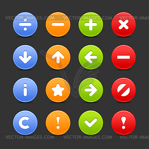 Set of simple round icons - vector image