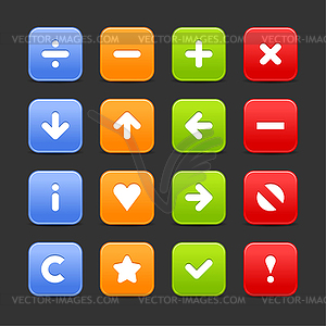 Set of simple square icons - vector clipart