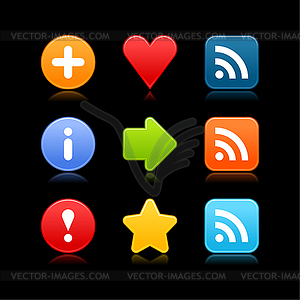 Basic smooth web 2.0 buttons set - vector image