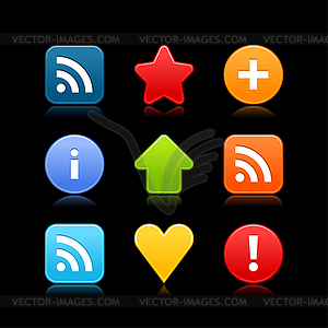 Basic smooth web 2.0 buttons set - vector clipart