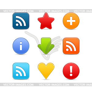 Basic smooth web 2.0 buttons set - stock vector clipart