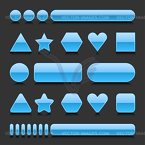 Blue blank web 2.0 geometric shape buttons - vector clipart